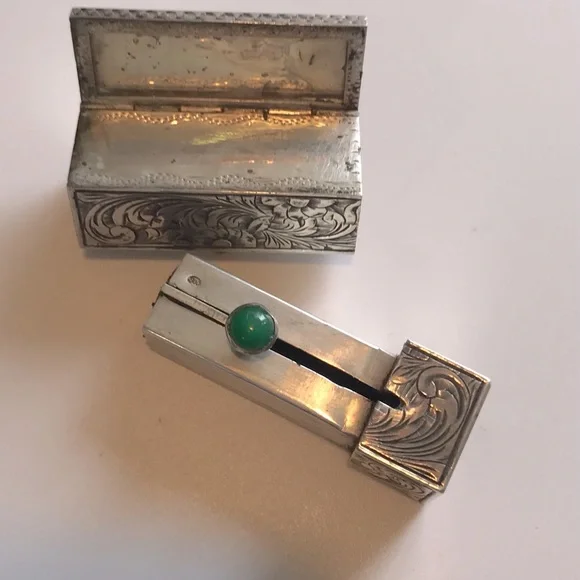 Vintage Sterling Silver Lipstick Case w/Mirror - Picture 3 of 5